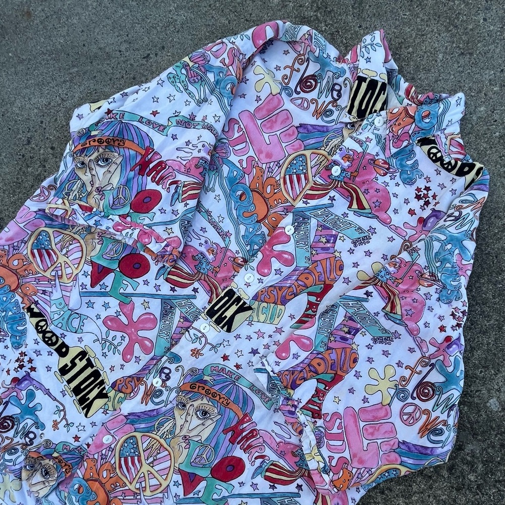 70’s Woodstock Rayon Shirt - Picture 4 of 8